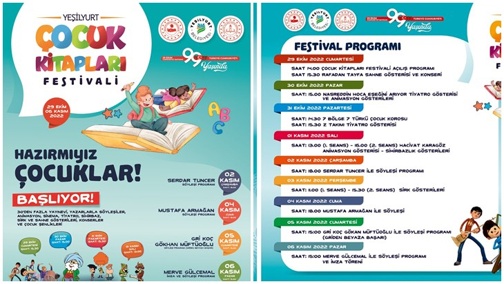 Yeşilyurt Çocuk Kitapları Festivalimize Tüm Çocuklarımızı Bekliyoruz